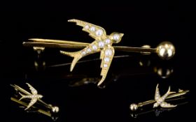 Edwardian Period 15ct Gold Bird Brooch.