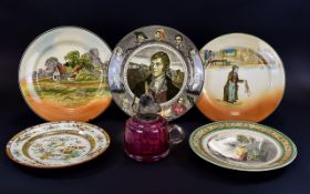 Collection of 5 Plates comprising Royal Doulton 'Series Ware' The Artful Dodger' Cabinet Plate 10