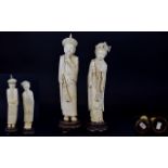 Chinese 19th Century Superb Pair of Finely Carved Ivory Figures of The Chinese Emperor and Empress.