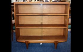 A 1960'S Display Cabinet/Bookshelf Small glazed two shelf cabinet with front glazed sliding doors