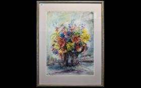 Andre Bicat (1909-1996 Irish) Flowers. Watercolour. 24'' x 18''. Signed