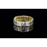 Swarovski Zirconia Full Eternity Ring, baguette cut Swarovski zirconia to a total of 7cts,