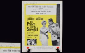 Marilyn Monroe Interest Rare Vintage Movie Programme 'The Prince And The Showgirl 1957' Colour