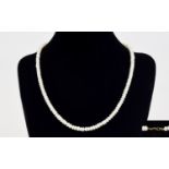 Elegant and Quality Single Strand Cultured Pearl Necklace with a 14ct Gold Clasp. Well Matched Set