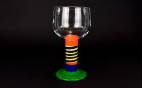 Orrefors Scandinavian Studio Artglass Goblet By Gunnar Cyren 1967 Iconic Swedish 'Popglas'