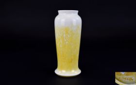 Ruskin Lustre Vase Mottled Yellow Colour way. Date 1922.