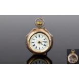 Ladies 9ct Gold - 1920's Octagonal Shape Nice Quality Open Faced Small Fob Watch,