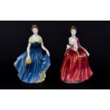 Royal Doulton Hand Painted Figures. Two in total.