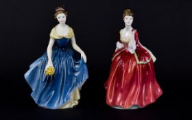 Royal Doulton Hand Painted Figures. Two in total.