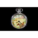 Smiths 1950's Ranger Automaton - Cowboy Chrome Cased Pocket Watch,