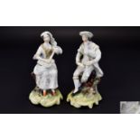 Staffordshire Pair of Musician Figures,