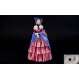 Royal Doulton Hand Painted Figurine ' The Victorian Lady ' Style One. HN728. Colour Pink and Purple.