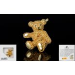 Swarovski For Steiff Limited Edition Boxed Teddy Bear Brooch A gold tone brooch by Swarovski in