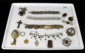 A Large Collection Of Silver And Mixed Metal Costume Jewellery Sixteen items in total to include