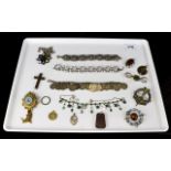 A Large Collection Of Silver And Mixed Metal Costume Jewellery Sixteen items in total to include