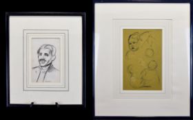 Two Framed Pencil Drawings By Philip Naviasky (1894-1983) The first entitled 'Arabia' ,
