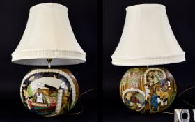 Burslem Pottery Ltd and Numbered Edition Handmade and Hand Painted Trial Quality Lamp Base.