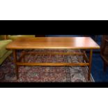 A Mid Century Scandinavian Style Coffee Table Low rectangular teak table of simple form with warm