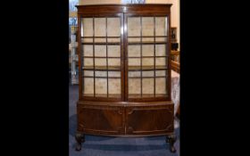 Victorian Period - Mahogany Carved Impressive Bow Fronted Display Cabinet of Large Proportions.