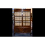 Victorian Period - Mahogany Carved Impressive Bow Fronted Display Cabinet of Large Proportions.