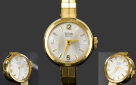 Rolex - Vintage Tudor Royal Ladies 9ct Gold Cased - Mechanical Wristwatch with Integral 9ct Gold