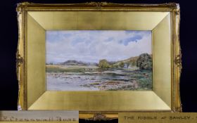 Robert Cresswell Boak (1875-1949) Original Watercolour 'The Ribble At Sawley' House in original