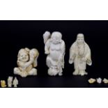 Japanese - Meiji Period 1864 - 1912 Collection of Good Quality and Well Carved Small Ivory Figures