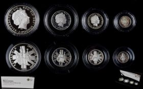 Royal Mint Ltd Edition 2011 United Kingdom Britanina Four Coin Silver Proof Set.