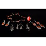 A Small Collection Of Silver And Stone Set Costume Jewellery Six items in total to include two pairs