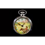 Smiths 1950's Ranger Automaton - Cowboy Chrome Cased Pocket Watch,