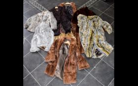 A Large Collection Of Fur Coats 9 in total. Various sizes, furs, lengths and styles.