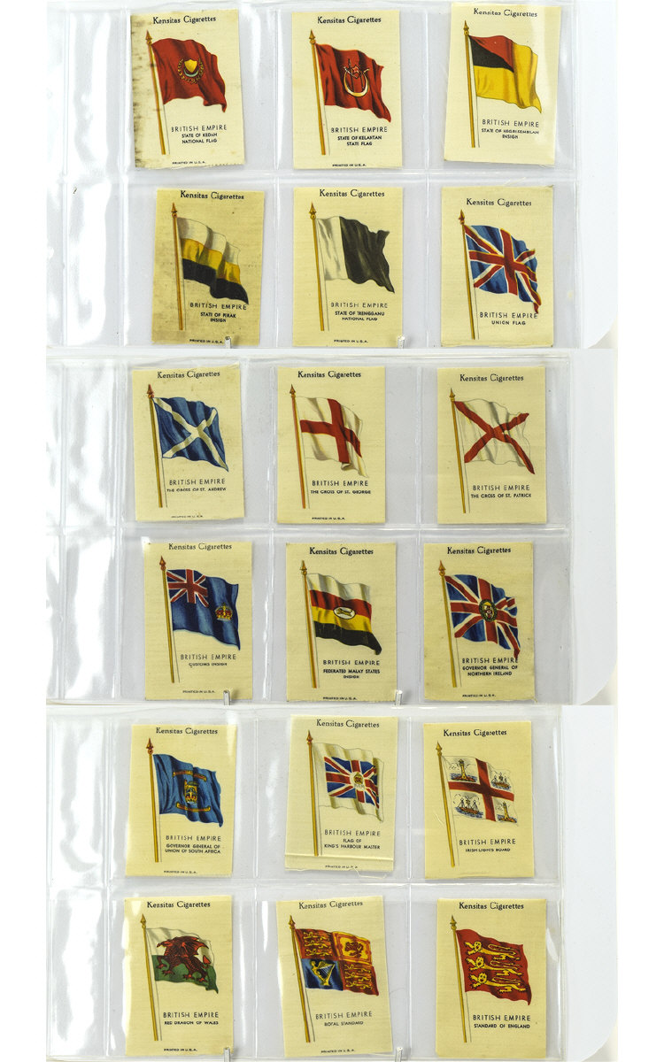 Kensitas Set of 48 Silk Cards Flags of The British Empire.