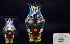 Moorcroft Stunning and Large Limited and Numbered Edition Signed Vase 'Hidcote Manor' Pattern.