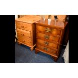 A Small Pine Chest Of Drawers Together with a small mahogany finish four drawer chest