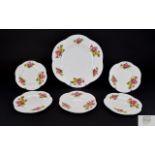 Shelley Bergonia Six Piece Cake Set comprising of five six inch plates and one 10 inch plates