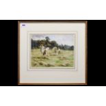Emily Prowde ( Early 20 Century) Haymaking. Watercolour. 8'' x 10.1/2'' Signed.