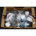 Good Box of Assorted Collectables including Oriental small vases, Masons ware, golf etched glasses,