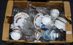 Good Box of Assorted Collectables including Oriental small vases, Masons ware, golf etched glasses,