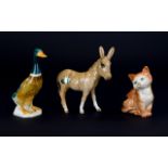 Three Beswick Animal Figures Kitten,