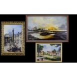 Three Oil On Canvas Paintings Signed Chamberlain The first,