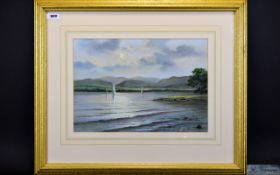 Wendy Reeves - Irish Artist 1945 - Titled ' Windermere ' Lake District - Pastel / Watercolour.