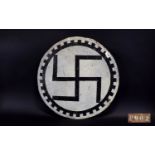 Painted Nazi Tin Sign, Of Circular Form.