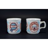 Pair of Beakers - Manchester City League Cup Winners. 1975 / 1976.