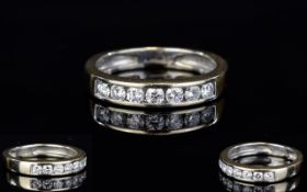 18ct White Gold Diamond Set Half Eternity Ring.
