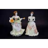 Coalport Ltd and Numbered Edition Pair of Hand Painted Fine Bone China Figures.