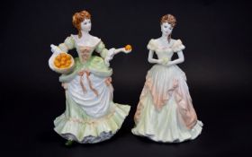 Coalport Ltd and Numbered Edition Pair of Hand Painted Fine Bone China Figures.
