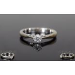 18ct Gold Diamond Solitaire Ring, Set With A Round Brilliant Cut Diamond, Comes Complete With IGI