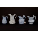 Ridgway Moulded Jug 'Stop, Stop John Gilpin', Moulded 'Scott' and 'Burns' Jug plus two others,