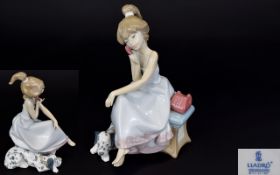 Lladro Porcelain Figurine ' Girl on Telephone ' Chit Chat. Model No 5466. Issued 1988 - Retired.