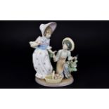 Lladro - Fine Quality Porcelain Figure Group ' For You ' Model Num 5453. Issued 1988 - 1998.